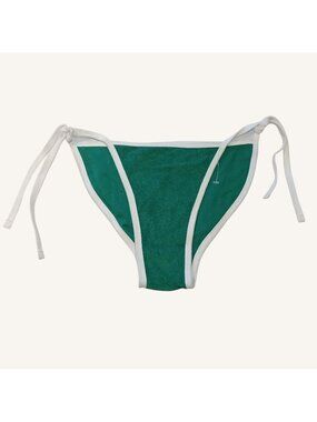 American Apparel Green Triangle Bikini Top With White Trim Large